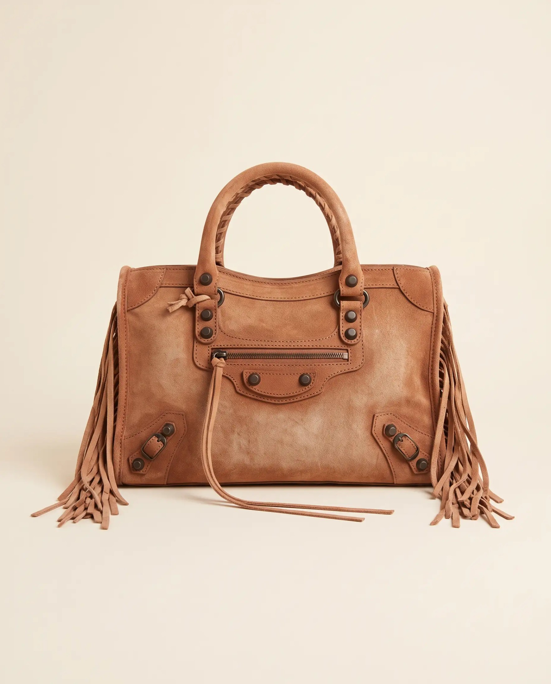 Balenciaga Le City Small suede top-handle bag